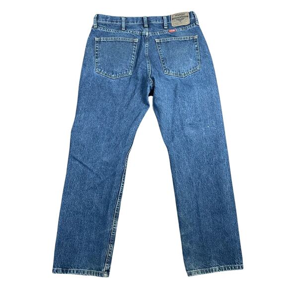 Wrangler Mens Regular Fit Jeans 34x30 Dark Wash Denim 100% Cotton Made In Mexico - Picture 8 of 10